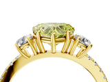 Yellow gold Three-Stone Fancy Yellow Heart Cut Cut Diamond Pavé Band with Prong Setting_19