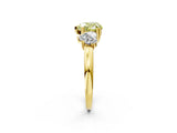 Yellow gold Three-Stone Fancy Yellow Heart Cut Cut Diamond Ring with Channel Set Band and Four-Prong Setting_14