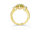 Yellow gold Three-Stone Fancy Yellow Heart Cut Cut Diamond Ring with Channel Set Band and Four-Prong Setting_15