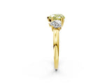Yellow gold Three-Stone Fancy Yellow Heart Cut Cut Diamond Ring with Channel Set Band and Four-Prong Setting_2