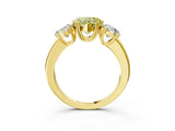 Yellow gold Three-Stone Fancy Yellow Heart Cut Cut Diamond Ring with Channel Set Band and Four-Prong Setting_3