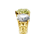 Yellow gold Three-Stone Fancy Yellow Heart Cut Cut Diamond Ring with Channel-Set Band and Prong Setting_5