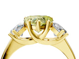 Yellow gold Three-Stone Fancy Yellow Heart Cut Cut Solitaire Ring with Classic Prong Setting_4
