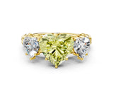 Yellow gold Three-Stone Fancy Yellow Heart Cut Diamond Braided Band Ring with Four-Prong Setting_40