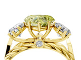 Yellow gold Three-Stone Fancy Yellow Heart Cut Diamond Braided Band Ring with Four-Prong Setting_44