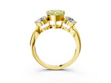 Yellow gold Three-Stone Fancy Yellow Heart Cut Diamond Channel Set Engagement Ring with Prong Setting_16