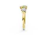 Yellow gold Three-Stone Fancy Yellow Heart Cut Diamond Engagement Ring with Prong Setting_5