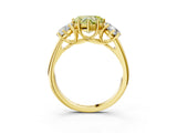 Yellow gold Three-Stone Fancy Yellow Heart Cut Diamond Engagement Ring with Prong Setting_6