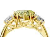 Yellow gold Three-Stone Fancy Yellow Heart Cut Diamond Engagement Ring with Prong Setting_7