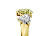 Yellow gold Three-Stone Fancy Yellow Heart Cut Diamond Engagement Ring with Prong Setting_8