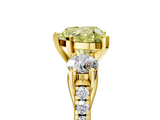 Yellow gold Three-Stone Fancy Yellow Heart  Cut Diamond Pavé Band with Four-Prong Setting_32