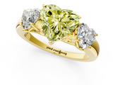 Yellow gold Three-Stone Fancy Yellow Heart  Cut Diamond Ring with Channel-Set Band and Four-Prong Setting_50