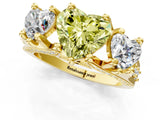 Yellow gold Three-Stone Fancy Yellow Heart  Cut Diamond Ring with Channel-Set Band and Four-Prong Setting_50