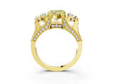 Yellow gold Three-Stone Fancy Yellow Heart  Cut Diamond Ring with Channel-Set Band and Four-Prong Setting_52