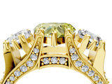 Yellow gold Three-Stone Fancy Yellow Heart  Cut Diamond Ring with Channel-Set Band and Four-Prong Setting_53