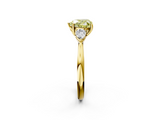 Yellow gold Three-Stone Fancy Yellow Heart  Cut Diamond Ring with Pear Side Stones in Four-Prong Setting_118