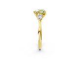 Yellow gold Three-Stone Fancy Yellow Heart Cut Diamond Ring with Pear  Side Stones in Four-Prong Setting_38