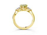 Yellow gold Three-Stone Fancy Yellow Heart Cut Diamond Ring with Pear  Side Stones in Four-Prong Setting_39