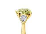 Yellow gold Three-Stone Fancy Yellow Heart Cut Diamond Ring with Pear  Side Stones in Four-Prong Setting_41
