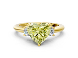 Yellow gold Three-Stone Fancy Yellow Heart  Cut Diamond Solitaire with Prong Setting and Classic Band_42