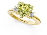 Yellow gold Three-Stone Fancy Yellow Heart  Cut Diamond Solitaire with Prong Setting and Classic Band_43