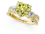 Yellow gold Three-Stone Fancy Yellow Heart  Cut Diamond Twist Band with Prong Setting_59