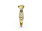 Yellow gold Three-Stone Fancy Yellow Heart  Cut Diamond Twist Band with Prong Setting_60