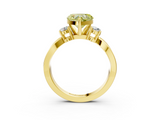 Yellow gold Three-Stone Fancy Yellow Heart  Cut Diamond Twist Band with Prong Setting_61