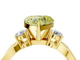 Yellow gold Three-Stone Fancy Yellow Heart  Cut Diamond Twist Band with Prong Setting_62