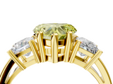 Yellow gold Three-Stone Fancy Yellow Heart  Cut Solitaire Ring with Prong Setting_7