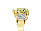 Yellow gold Three-Stone Fancy Yellow Heart  Cut Solitaire Ring with Prong Setting_8