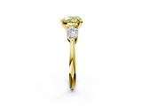 Yellow gold Three-Stone Fancy Yellow Heart  Diamond Ring with Pear Side Stones in Four-Prong Setting_48