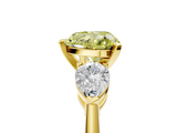 Yellow gold Three-Stone Fancy Yellow Heart  Diamond Ring with Pear Side Stones in Four-Prong Setting_51