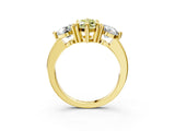 Yellow gold Three-Stone Fancy Yellow Marquise  Brilliant Cut Solitaire Ring with Prong Setting on a Classic Band 3