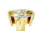 Yellow gold Three Stone Fancy Yellow Marquise Cut Cut Channel Set Diamond Ring_5