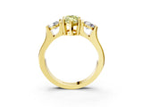 Yellow gold Three-Stone Fancy Yellow Marquise Cut Cut Classic Band Prong Setting Ring_3