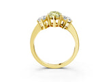 Yellow gold Three-Stone Fancy Yellow Marquise Cut Cut Diamond Engagement Ring with Flat Band and Four-Prong Setting_15