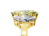 Yellow gold Three-Stone Fancy Yellow Marquise Cut Cut Diamond Engagement Ring with Flat Band and Four-Prong Setting_17