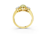 Yellow gold Three-Stone Fancy Yellow Marquise Cut Cut Diamond Engagement Ring with Flat Band and Four-Prong Setting_3