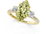 Yellow gold Three-Stone Fancy Yellow Marquise Cut Cut Diamond Pavé Band with Prong Setting_16