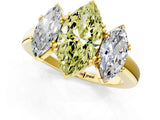 Yellow gold Three-Stone Fancy Yellow Marquise Cut Cut Diamond Ring with Channel Set Band and Four-Prong Setting_25