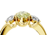 Yellow gold Three-Stone Fancy Yellow Marquise Cut Cut Diamond Ring with Channel Set Band and Four-Prong Setting_28
