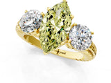 Yellow gold Three-Stone Fancy Yellow Marquise Cut Cut Diamond Ring with Channel-Set Band and Prong Setting_1