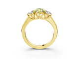 Yellow gold Three-Stone Fancy Yellow Marquise Cut Cut Diamond Ring with Prong Setting and Classic Band_3