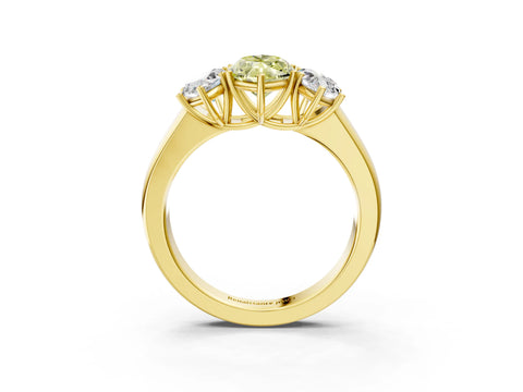 Yellow gold Three-Stone Fancy Yellow Marquise Cut Cut Diamond Ring with Prong Setting and Classic Band_3