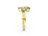 Yellow gold Three-Stone Fancy Yellow Marquise Cut Cut Diamond Ring with Trillion Side Stones on a Split Shank Band_2