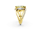 Yellow gold Three-Stone Fancy Yellow Marquise Cut Cut Diamond Split Shank Prong Set Ring_2