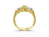 Yellow gold Three-Stone Fancy Yellow Marquise Cut Cut Milgrain Band Prong Setting Ring_3