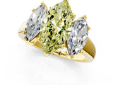 Yellow gold Three-Stone Fancy Yellow Marquise Cut Cut Solitaire Ring with Classic Prong Setting_1