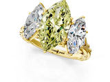 Yellow gold Three-Stone Fancy Yellow Marquise Cut Diamond Braided Band Ring with Four-Prong Setting_36